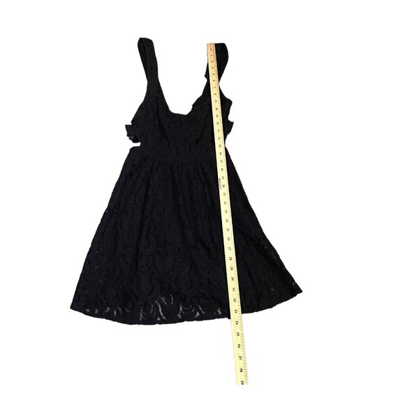 Free People Dress Womens 6 Black Lace V Back Sleeveless Mini TURN TIME BACK Y2K - Picture 5 of 16